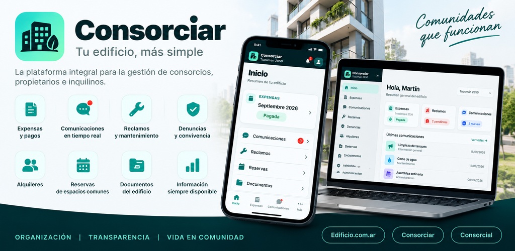 Consorciar disponible desde aplicación móvil y computadora